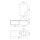 مجموعة حمام متكاملة مع مرآة وإضاءة مدمجة وحوض غسيل وقاعدة - دريم Viadurini
