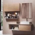 مجموعة حمام متكاملة مع مرآة وإضاءة مدمجة وحوض غسيل وقاعدة - دريم Viadurini