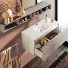 طقم حمام متكامل مع مرآة ومصباح، قاعدة مقاومة للخدش، صنع في إيطاليا - دريم Viadurini