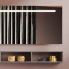 طقم حمام متكامل مع مرآة ومصباح، قاعدة مقاومة للخدش، صنع في إيطاليا - دريم Viadurini