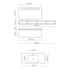 طقم حمام متكامل مع مرآة ومصباح، قاعدة مقاومة للخدش، صنع في إيطاليا - دريم Viadurini
