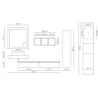 طقم حمام متكامل مع مرآة وحوض غسيل من السيراميك، صنع في إيطاليا - بالوم Viadurini