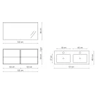 طقم حمام متكامل مع مرآة، حوض غسيل مزدوج وقاعدة، صنع في إيطاليا - كيلو Viadurini