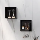 طقم حمام متكامل مع مرآة، حوض غسيل من الراتنج وقاعدة، صنع في إيطاليا - بالوم Viadurini