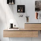 طقم حمام متكامل مع مرآة، حوض غسيل من الراتنج وقاعدة، صنع في إيطاليا - بالوم Viadurini