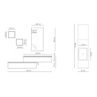 طقم حمام متكامل مع مرآة، حوض غسيل من الراتنج وقاعدة، صنع في إيطاليا - بالوم Viadurini