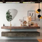 طقم حمام متكامل مع مرآة عصرية وحوض غسيل، صنع في إيطاليا - بالوم Viadurini