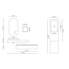 طقم حمام متكامل مع مرآة بيضاوية، حوض غسيل وقاعدة، صنع في إيطاليا - بالوم Viadurini