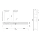 طقم حمام مزدوج مع مرآة مستطيلة وحوض غسيل، صنع في إيطاليا - بالوم Viadurini