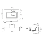 حوض غسيل سيراميكي وقاعدة فولاذية من تشكيلة الحمامات - كوادرو، صنع في إيطاليا Viadurini