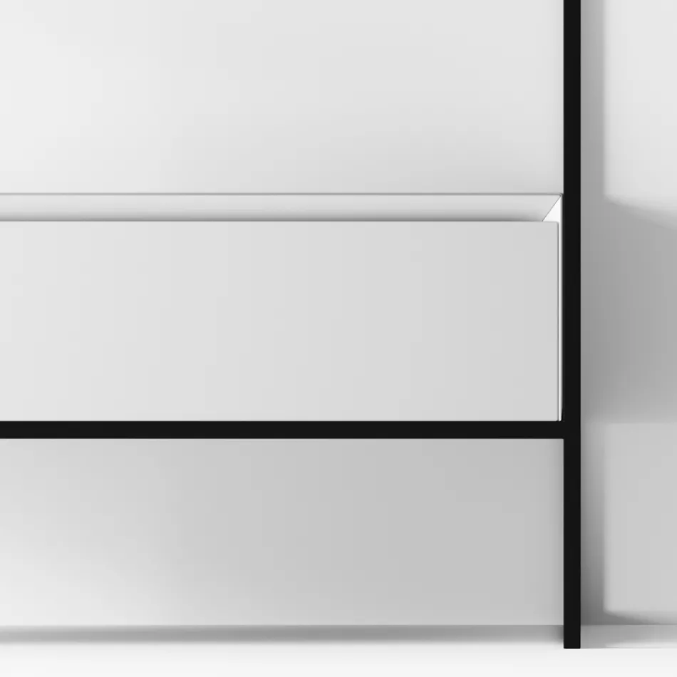 حوض غسيل حمام من السيراميك والمرايا مصنوع في إيطاليا - هوسكار Viadurini