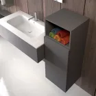 تركيبة حمام معلقة باللون الرمادي الدخاني من فينيكس، صنع في إيطاليا، نابولي Viadurini