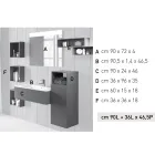 تركيبة حمام معلقة باللون الرمادي الدخاني من فينيكس، صنع في إيطاليا، نابولي Viadurini