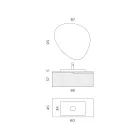 طقم حمام بلون أخضر حكيم مع حوض غسيل من الراتنج، صنع في إيطاليا - أرتيميد Viadurini
