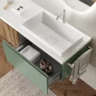 مجموعة حمام باللون الأخضر المريمي وخشب البلوط الكانيتاتو، صنع في إيطاليا - أورانوس Viadurini