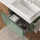 مجموعة حمام باللون الأخضر المريمي وخشب البلوط الكانيتاتو، صنع في إيطاليا - أورانوس Viadurini