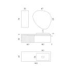 مجموعة حمام باللون الأخضر المريمي وخشب البلوط الكانيتاتو، صنع في إيطاليا - أورانوس Viadurini