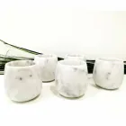 تركيبة من كأسين من رخام كارارا الأبيض صنع في إيطاليا - دولا Viadurini