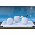 تركيبة من كأسين من رخام كارارا الأبيض صنع في إيطاليا - دولا Viadurini