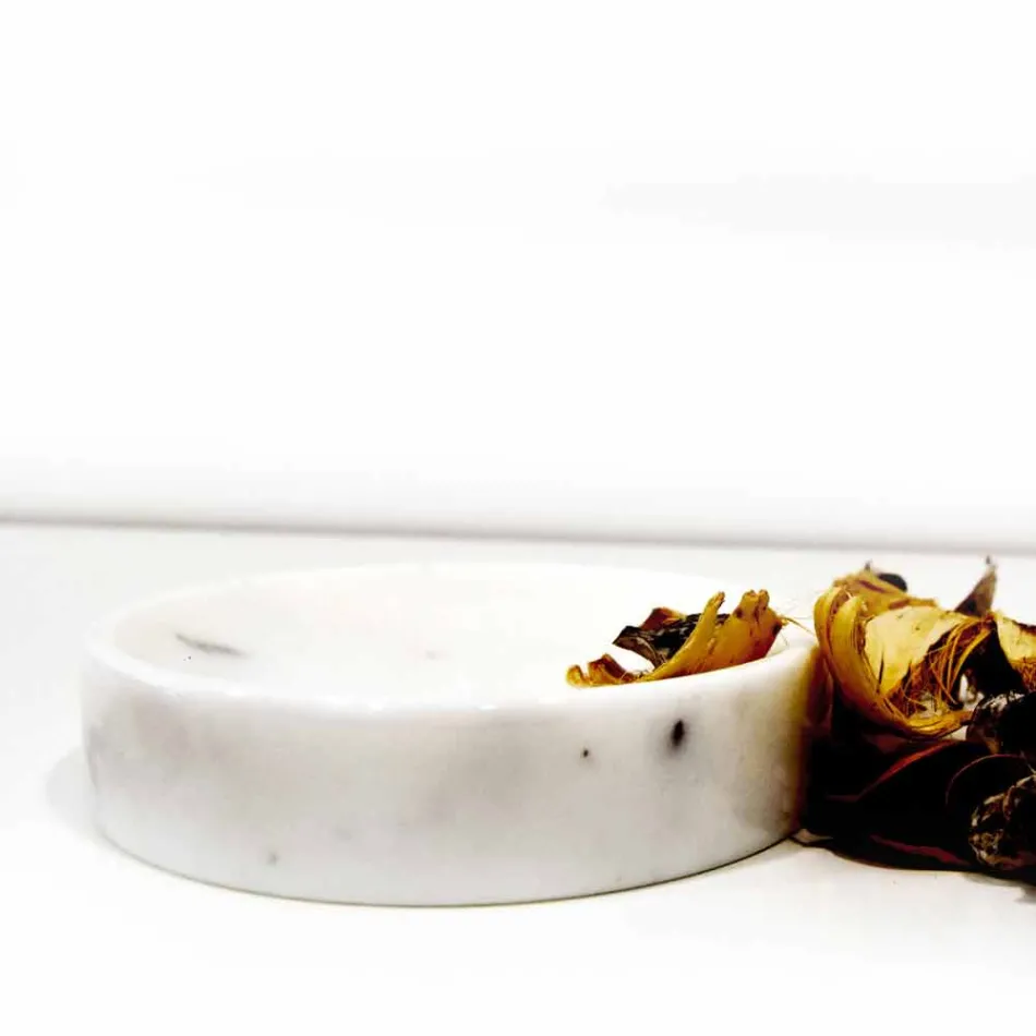 مجموعة من 3 إكسسوارات حمام من الرخام المصقول، صنع في إيطاليا - تريفيو Viadurini