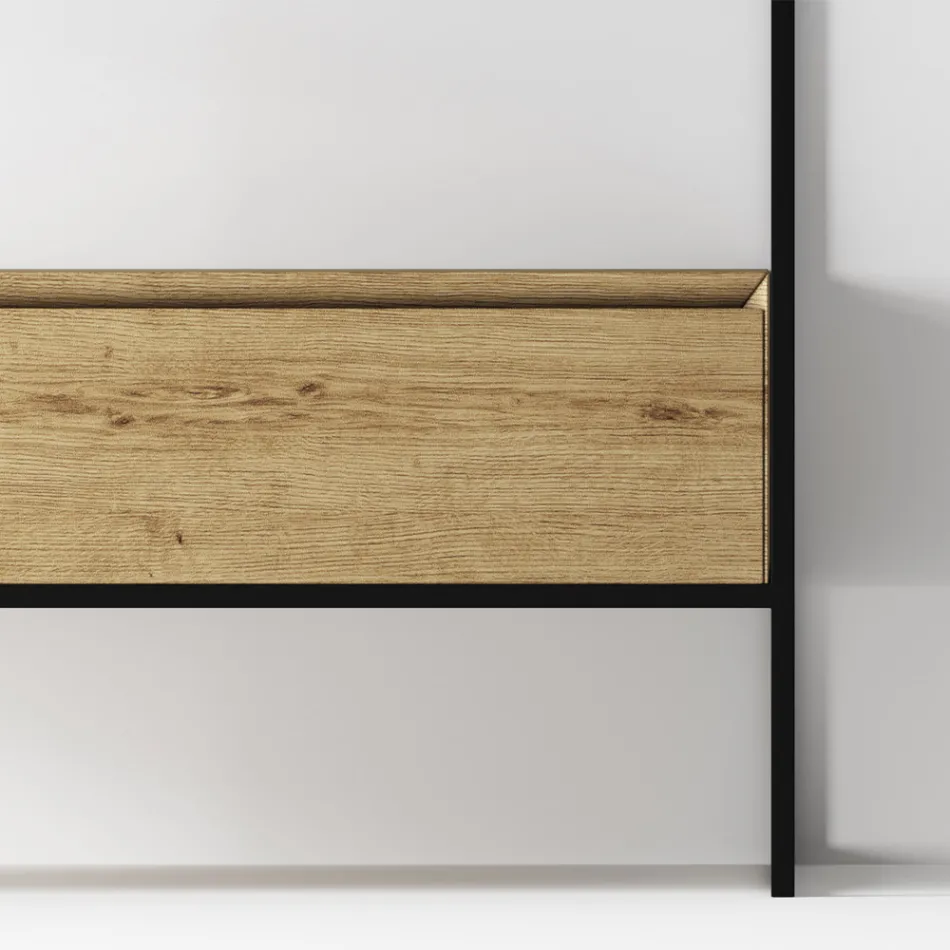 خزانة حمام مع حوض غسيل وقاعدة ومرآة، صنع في إيطاليا - هوسكار Viadurini