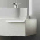 تركيبة أثاث الحمام المعلق المصنوع من الخشب المطلي الحديث السعيد Viadurini