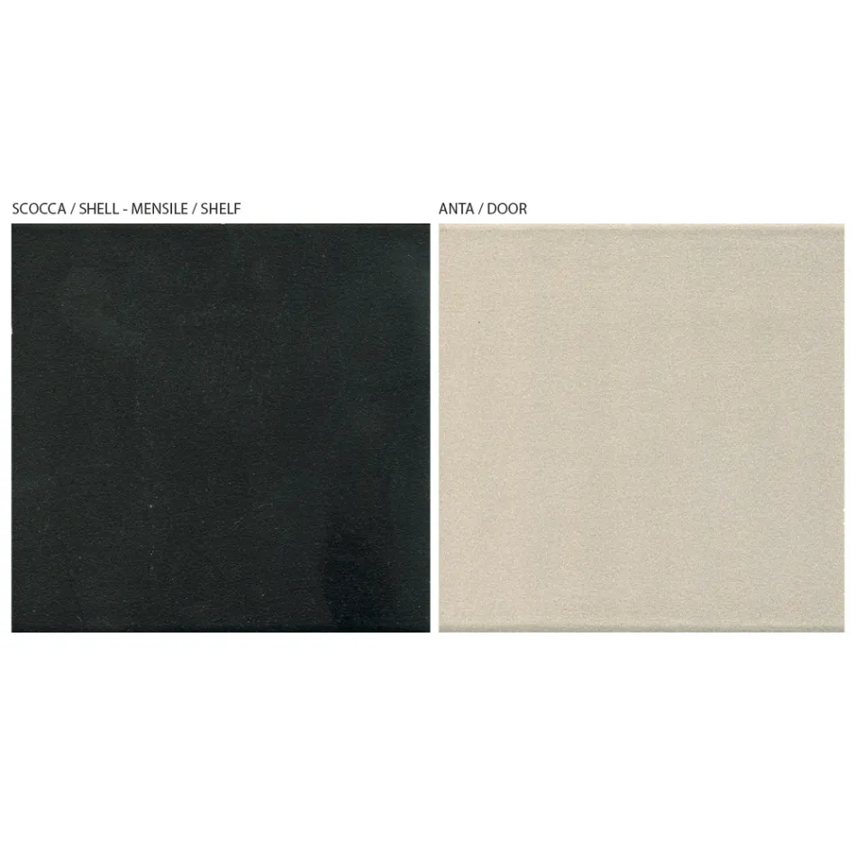 تركيب أثاث حائط غرفة المعيشة من خشب إم دي إف مصنوع في إيطاليا - مالين Viadurini