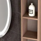 تركيبة أثاث الحمام المعلق بتصميم خشبي مصنوع في إيطاليا جنوة Viadurini