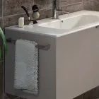 تركيبة أثاث الحمام المعلق بتصميم خشبي مصنوع في إيطاليا جنوة Viadurini