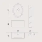 تركيبة أثاث الحمام المعلق بتصميم خشبي مصنوع في إيطاليا جنوة Viadurini