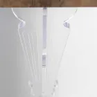 طاولة كونسول حائطية من الخشب الرمادي والأبيض أو كورتين وزجاج شبكي - ليوباردي Viadurini