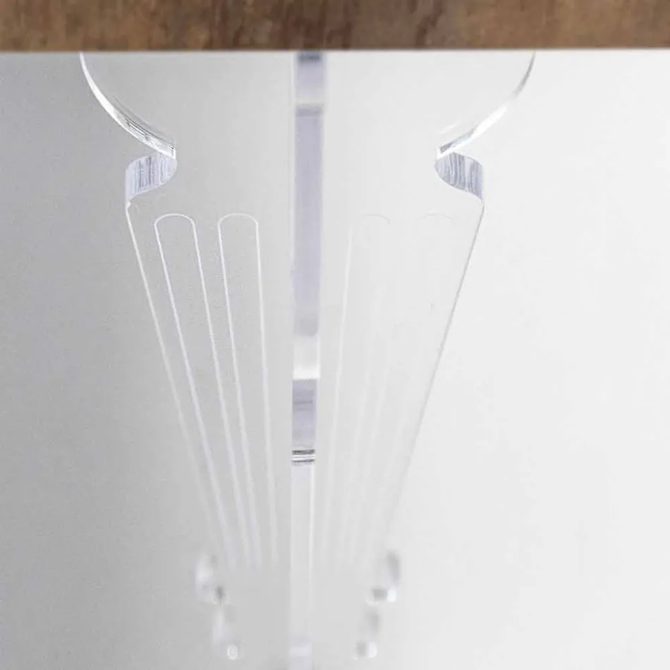 طاولة كونسول حائطية من الخشب الرمادي والأبيض أو كورتين وزجاج شبكي - ليوباردي Viadurini