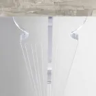 طاولة كونسول حائطية من الخشب الرمادي والأبيض أو كورتين وبليكسي جلاس - ليوباردي Viadurini