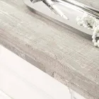 طاولة كونسول حائطية من الخشب الرمادي والأبيض أو كورتين وبليكسي جلاس - ليوباردي Viadurini