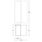 وحدة تحكم قابلة للتمديد بطول 150 سم مصنوعة من المعدن والميلامين في إيطاليا - قابلة للطي Viadurini