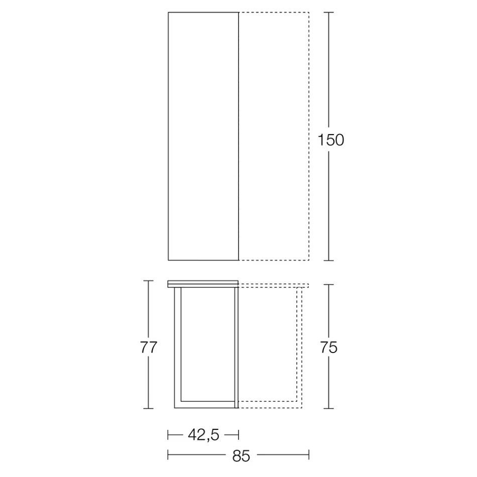 وحدة تحكم قابلة للتمديد بطول 150 سم مصنوعة من المعدن والميلامين في إيطاليا - قابلة للطي Viadurini