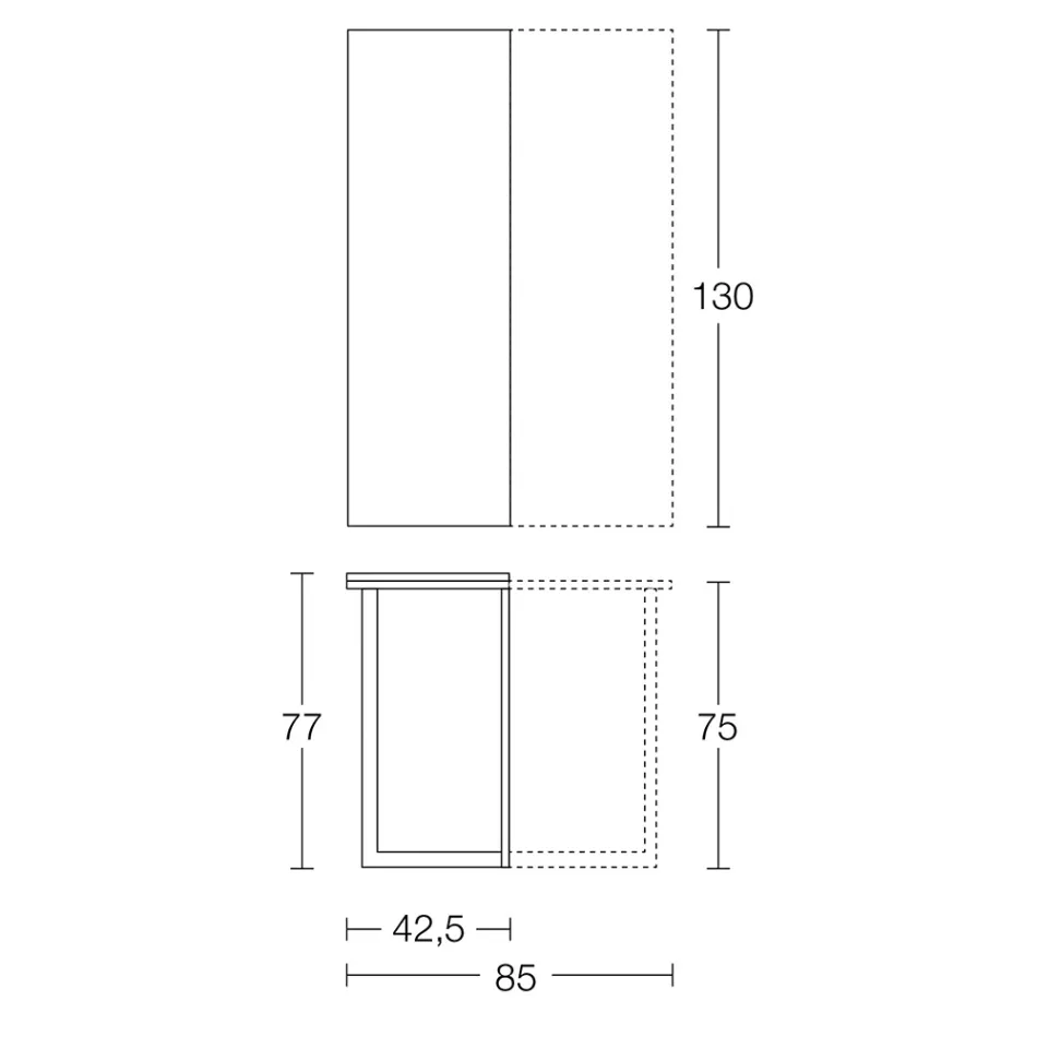 وحدة تحكم قابلة للتمديد بطول 150 سم مصنوعة من المعدن والميلامين في إيطاليا - قابلة للطي Viadurini