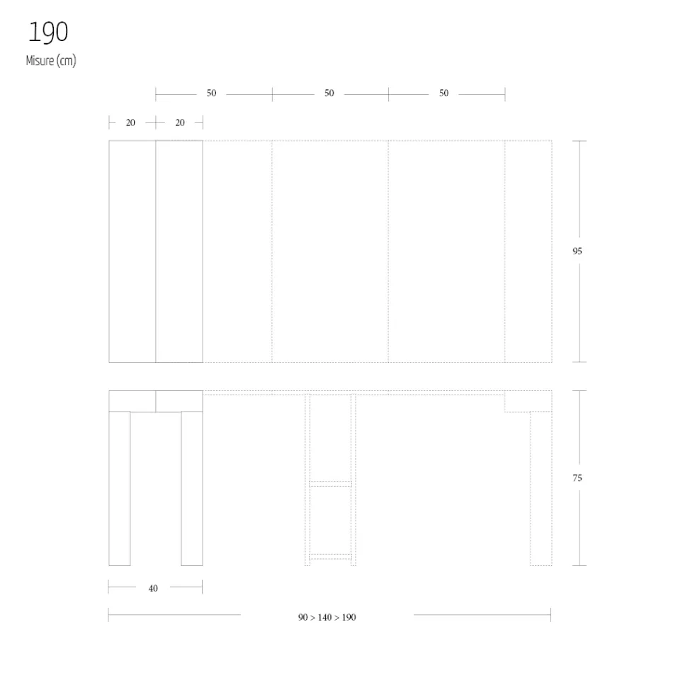وحدة تحكم قابلة للتمديد حتى 290 سم من خشب الميلامين صنع في إيطاليا - باريد Viadurini