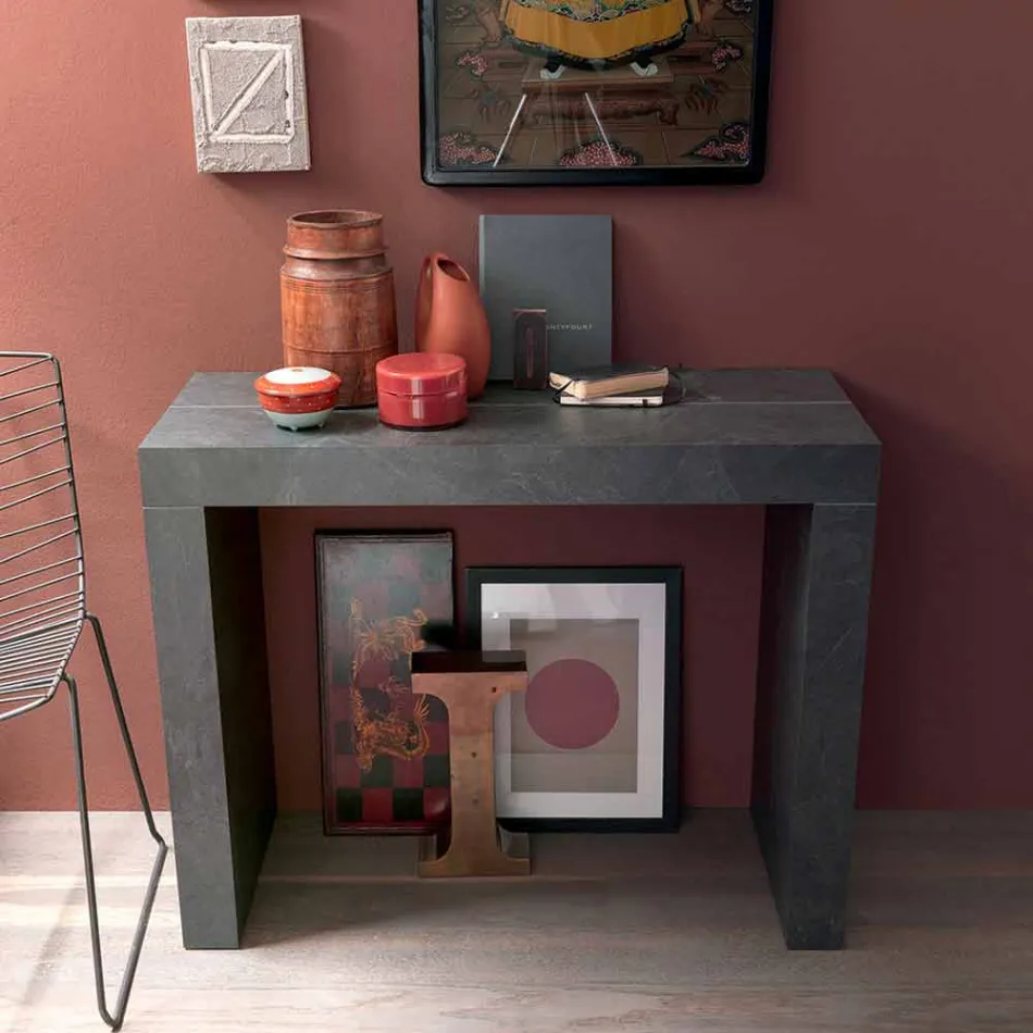 وحدة تحكم قابلة للتمديد حتى 290 سم مع سطح خشبي صنع في إيطاليا - سيريجنو Viadurini