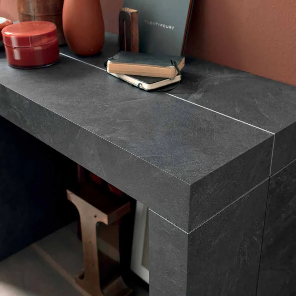 وحدة تحكم قابلة للتمديد حتى 290 سم مع سطح خشبي صنع في إيطاليا - سيريجنو Viadurini