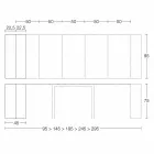 وحدة تحكم قابلة للتمديد حتى 295 سم من الخشب المصنوع في إيطاليا - Temocle Viadurini