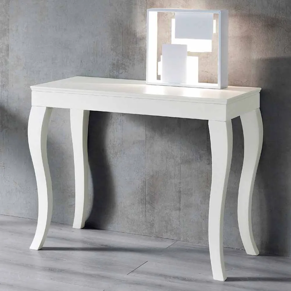 وحدة تحكم قابلة للتمديد من خشب الدردار المطلي باللون الرمادي - نقار الخشب Viadurini