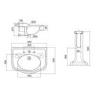 وحدة تحكم حمام سيراميك عتيقة على عمود، صنع في إيطاليا - بولينا Viadurini