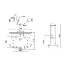 وحدة تحكم حمام سيراميك عتيقة على عمود، صنع في إيطاليا - بولينا Viadurini