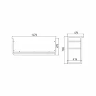 وحدة حمام بطول 135 سم مع حوض مزدوج من السيراميك مع أقدام - نوسيكا Viadurini