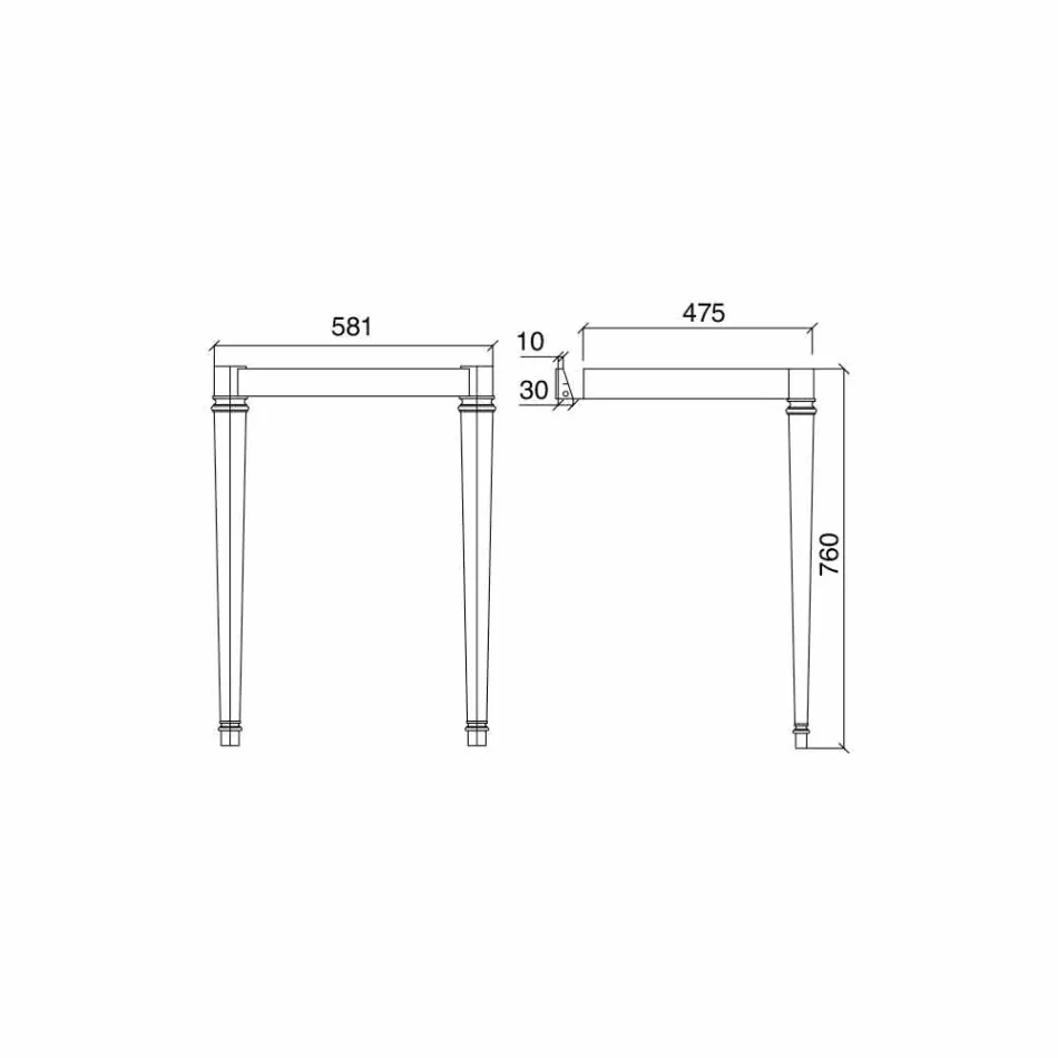 وحدة تحكم حمام سيراميكية مقاس 65 سم مع أقدام معدنية صنع في إيطاليا Nausica Viadurini