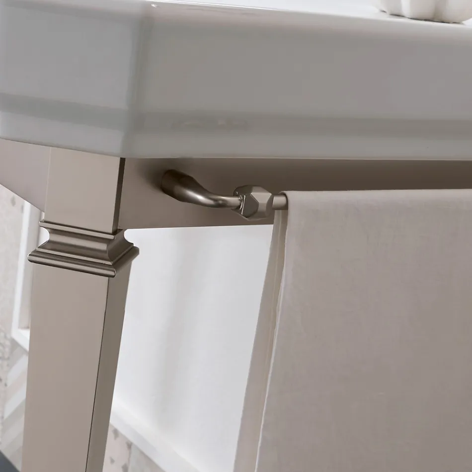 وحدة تحكم حمام عتيقة مقاس 90 سم، مصنوعة من السيراميك الأبيض، مع أقدام، صنع في إيطاليا - نوسيكا Viadurini