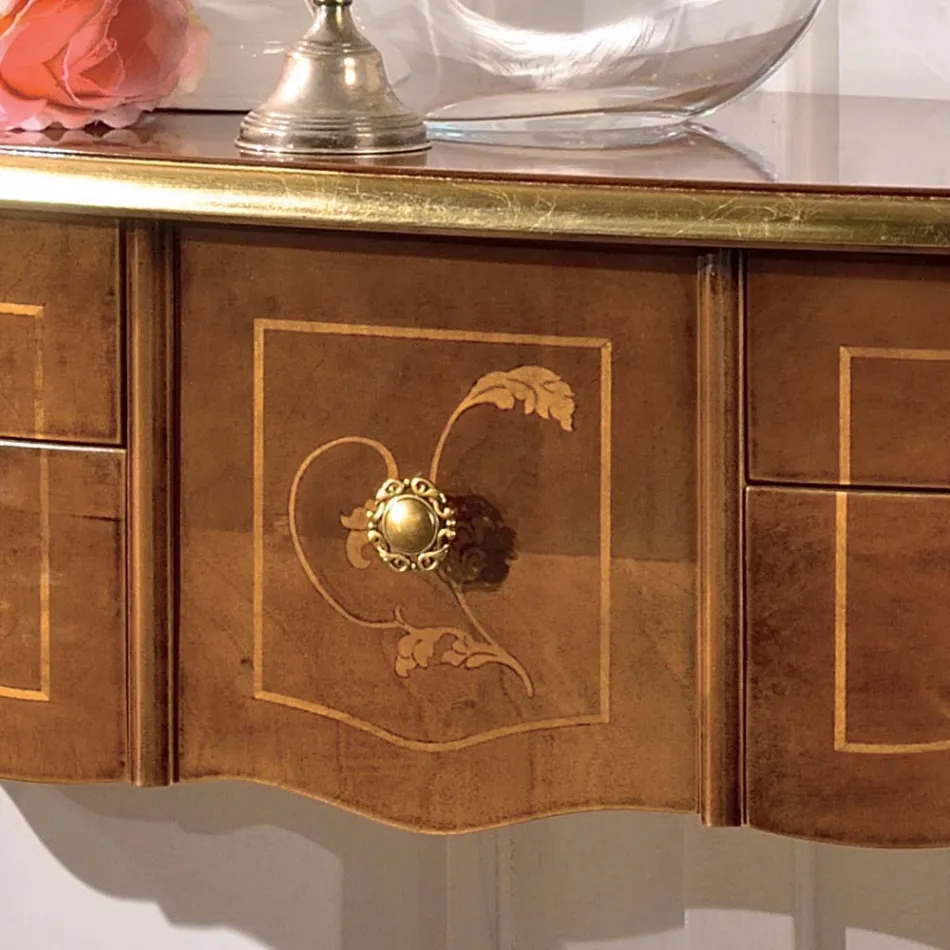 وحدة تحكم خشبية كلاسيكية بثلاثة أو خمسة أدراج فاخرة مصنوعة في إيطاليا - لندن Viadurini