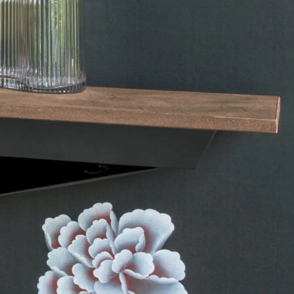 وحدة تحكم مع سطح بتأثير الملاط وقاعدة معدنية صنع في إيطاليا - Timedio Viadurini