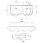 وحدة تحكم حمام كلاسيكية مزدوجة الحوض مصنوعة في إيطاليا، ماجدة Viadurini